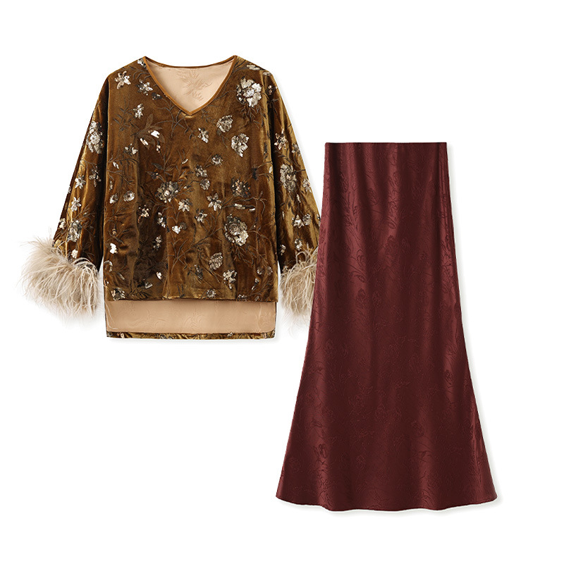 Silk Blouse - Zimowy zestaw bluzki z mankietami z