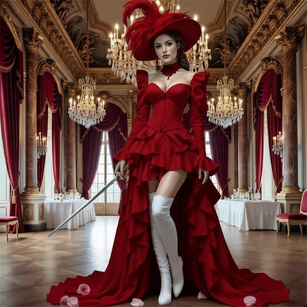 Evening Gown - Elegancka Średniowieczna Vintage Steampunkowa Sukienka Gotycka