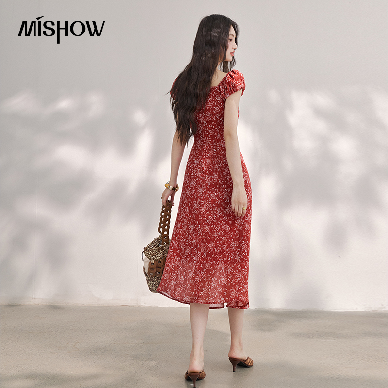 MISHOW Damska Sukienka Midi w  – Women'S Red Formal Wear recenzja i cena