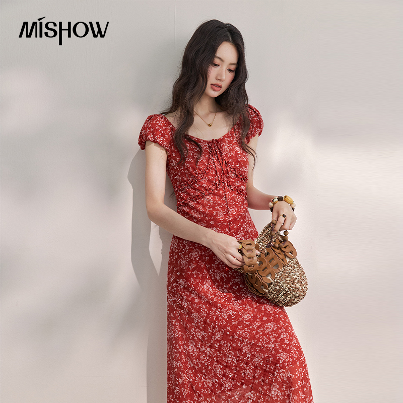 MISHOW Damska Sukienka Midi w  – Women'S Red Formal Wear recenzja i cena