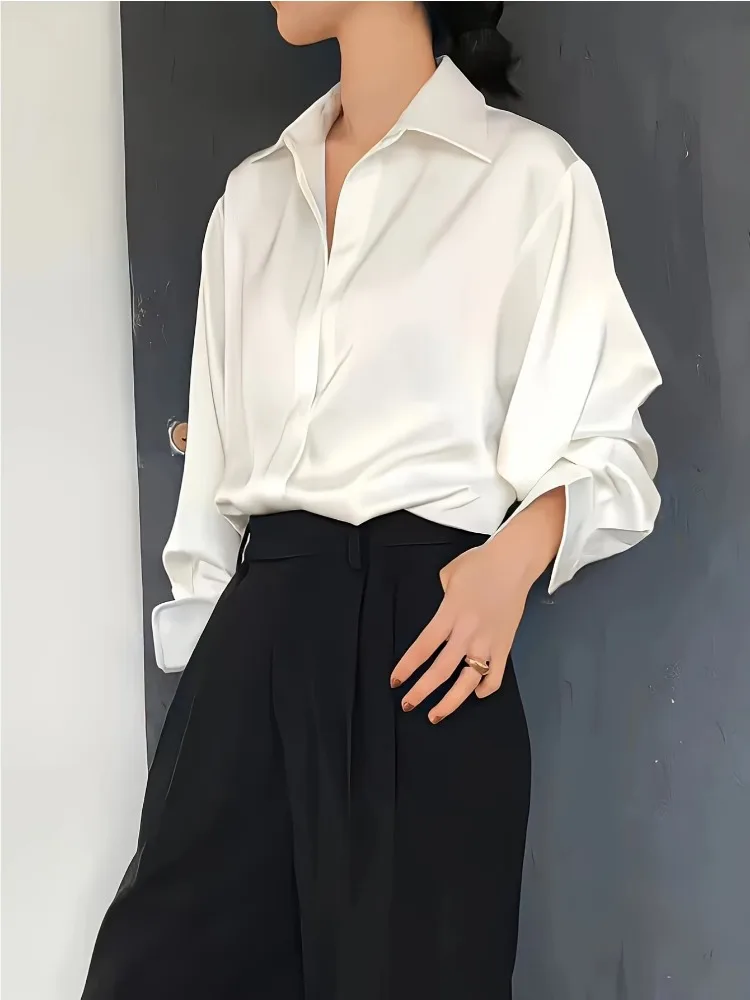 Plus Size Casual Women Silk Sh – Silk Blouse recenzja i cena