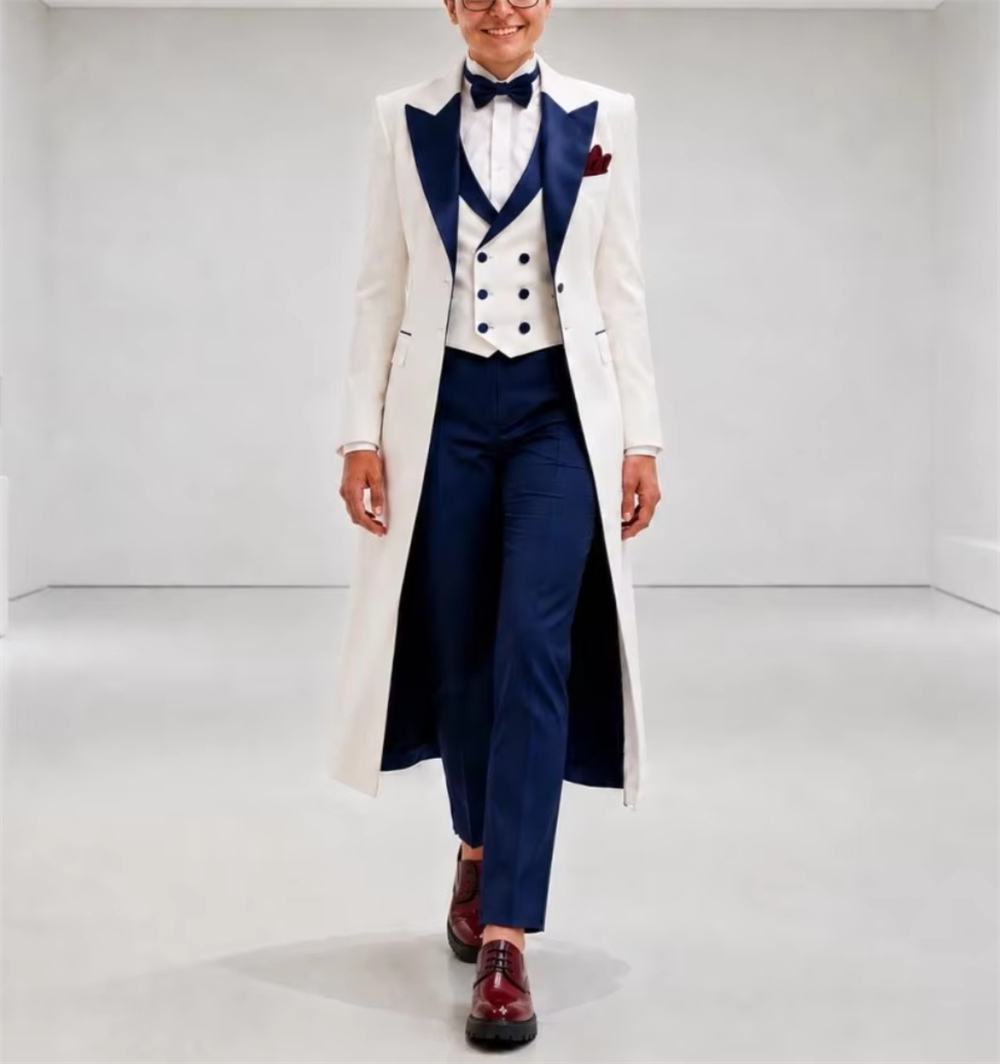 Granatowo-biała damska marynar – Womens Blazer recenzja i cena